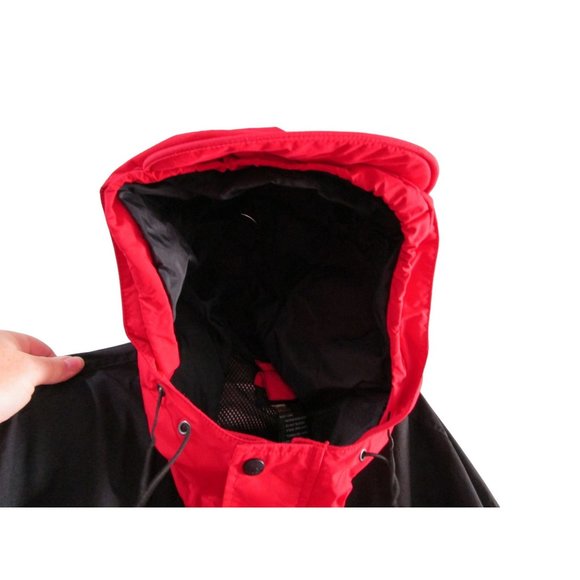 REI Gore Tex Anorak Wind Breaker Mens XL Hood Armpit Vents Red Black GUC - Picture 13 of 16
